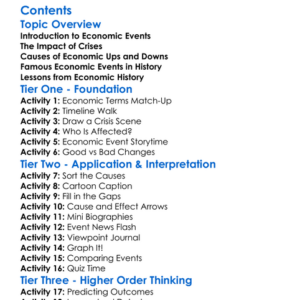 Historical Economic Events And Crises Worksheet Activity Booklet