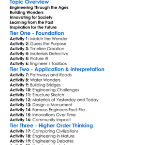 Historical Engineering Achievements Worksheet Activity Booklet