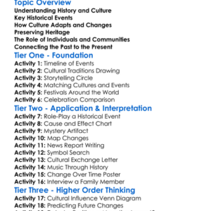 Historical Events Shaping Culture Worksheet Activity Booklet