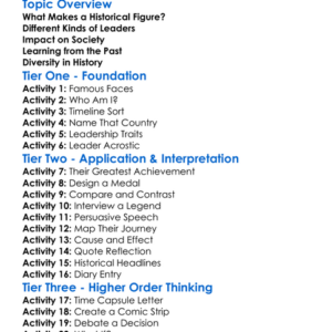Historical Figures And Leaders Worksheet Activity Booklet