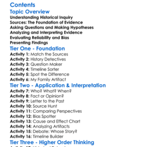 Historical Inquiry And Analysis Techniques Worksheet Activity Booklet