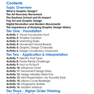 Historical Movements In Graphic Design Worksheet Activity Booklet