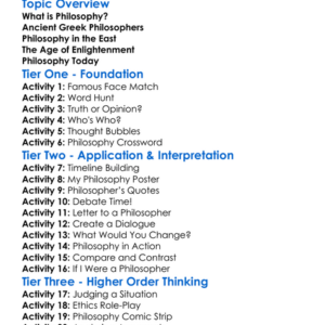 Historical Philosophers Worksheet Activity Booklet
