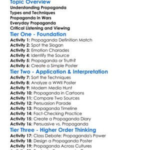 Historical Propaganda Worksheet Activity Booklet