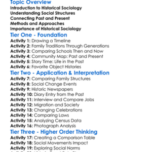 Historical Sociology Worksheet Activity Booklet