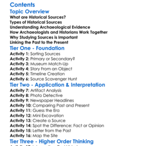 Historical Sources And Archaeological Evidence Worksheet Activity Booklet