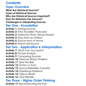 Historical Sources And How We Know About The Past Worksheet Activity Booklet
