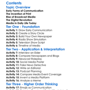 History And Evolution Of Media Platforms Worksheet Activity Booklet