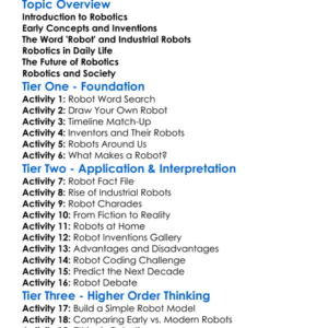History And Evolution Of Robotics Worksheet Activity Booklet