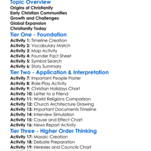 History Of Christianity Worksheet Activity Booklet