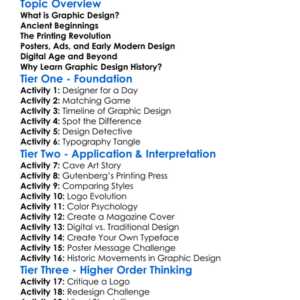 History Of Graphic Design Worksheet Activity Booklet