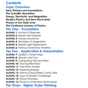 History Of Physics And Key Discoveries Worksheet Activity Booklet