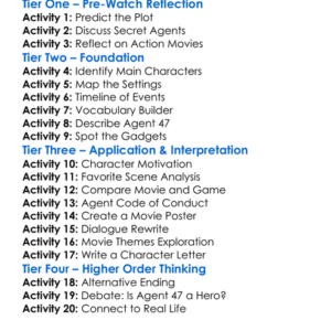 Hitman Agent 47 2015 Worksheet Activity Booklet