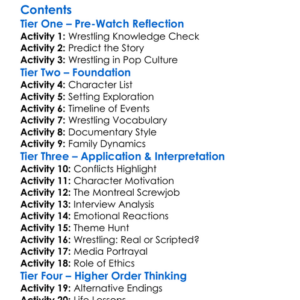 Hitman Hart Wrestling With Shadows 1998 Worksheet Activity Booklet