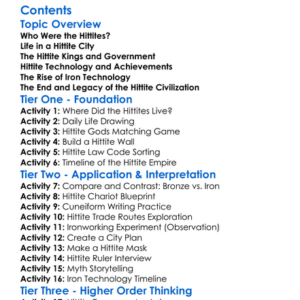 Hittite Civilization And Iron Technology Worksheet Activity Booklet