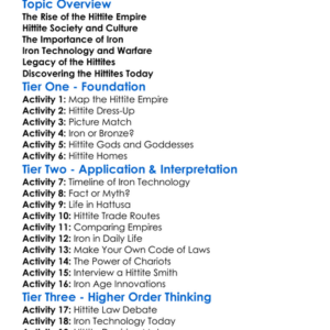 Hittite Empire And Iron Technology Worksheet Activity Booklet