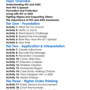Hiv And Aids Awareness Worksheet Activity Booklet