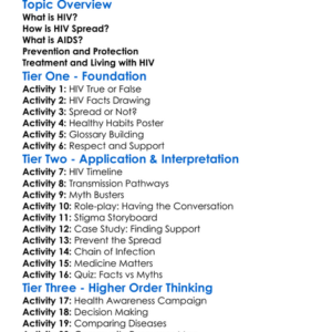 Hiv And Aids Education Worksheet Activity Booklet