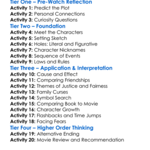 Holes Worksheet Activity Booklet