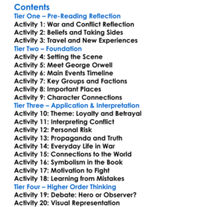 Homage To Catalonia George Orwell Worksheet Activity Booklet