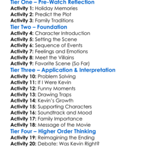 Home Alone 1 Worksheet Activity Booklet
