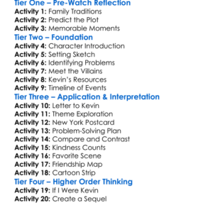Home Alone 2 Worksheet Activity Booklet