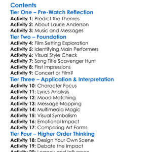 Home Of The Brave A Film By Laurie Anderson 1986 Worksheet Activity Booklet