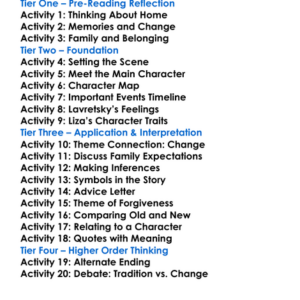 Home Of The Gentry Ivan Turgenev Worksheet Activity Booklet