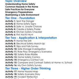 Home Safety Practices Worksheet Activity Booklet