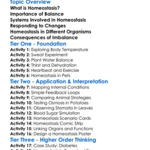 Homeostasis In Organisms Worksheet Activity Booklet