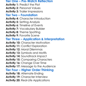 Honest Thief 2020 Worksheet Activity Booklet