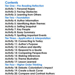 Hopes And Impediments Chinua Achebe Worksheet Activity Booklet