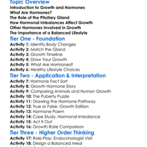 Hormonal Control Of Growth Worksheet Activity Booklet