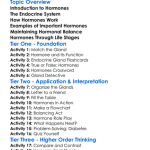 Hormones And Endocrine Glands Worksheet Activity Booklet