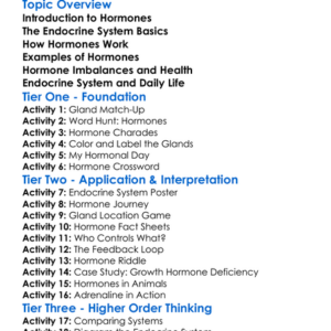 Hormones And The Endocrine System Worksheet Activity Booklet