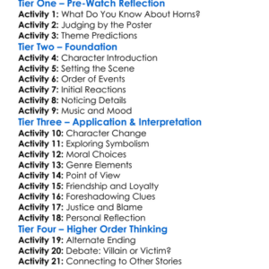 Horns 2013 Worksheet Activity Booklet