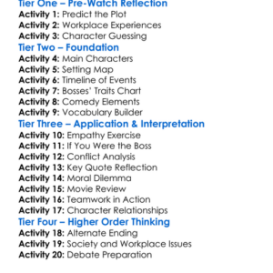 Horrible Bosses 2011 Worksheet Activity Booklet