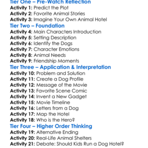 Hotel For Dogs 2009 Worksheet Activity Booklet