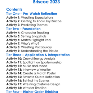 House Of Glory Wrestling The Beginning Worksheet Activity Booklet