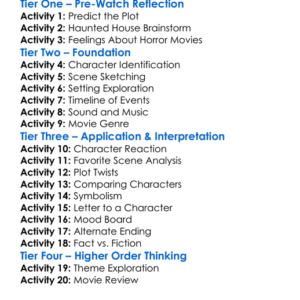 House On Haunted Hill 1999 Worksheet Activity Booklet