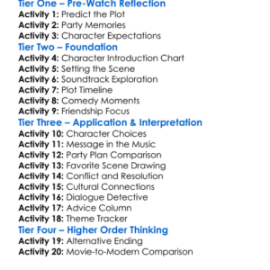 House Party 1990 Worksheet Activity Booklet