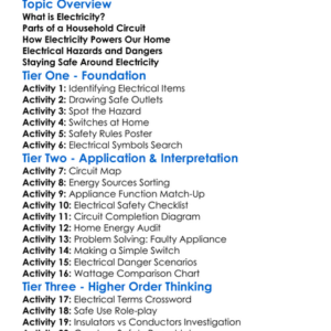 Household Electricity And Safety Worksheet Activity Booklet