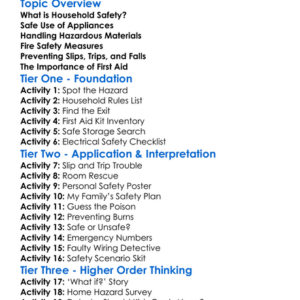 Household Safety Worksheet Activity Booklet