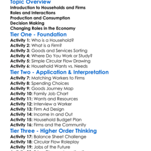 Households And Firms Worksheet Activity Booklet