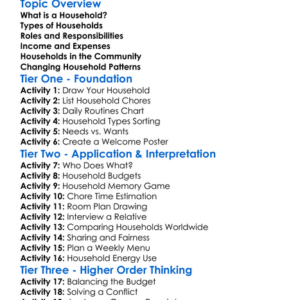 Households Worksheet Activity Booklet