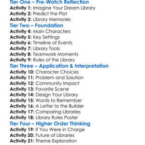 How To Build A Library 2025 Worksheet Activity Booklet