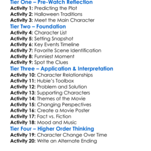 Hubie Halloween 2020 Worksheet Activity Booklet