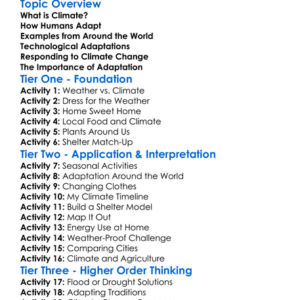 Human Adaptation To Climate Worksheet Activity Booklet