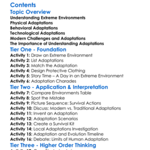 Human Adaptation To Extreme Environments Worksheet Activity Booklet