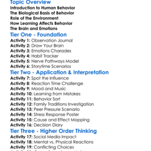 Human Behavior And Biology Worksheet Activity Booklet